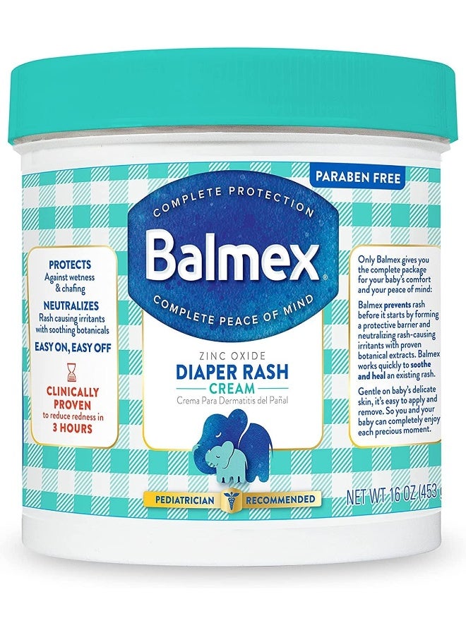 Balmex Diaper Rash Cream With Zinc Oxide 16 oz - Image 1